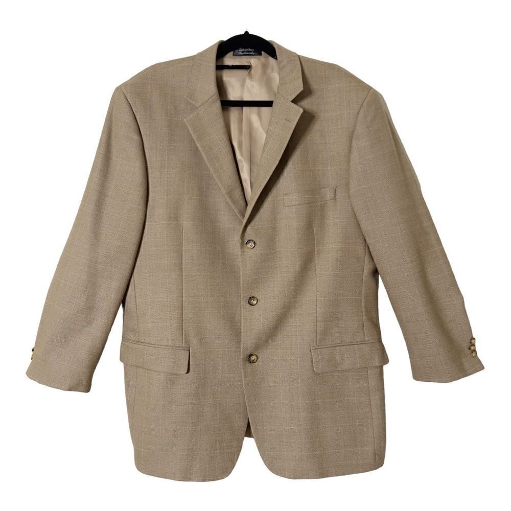 GiaFranco Ruffini Duomo Men’s Wool Tan Sports Blazer Jacket Size 44L